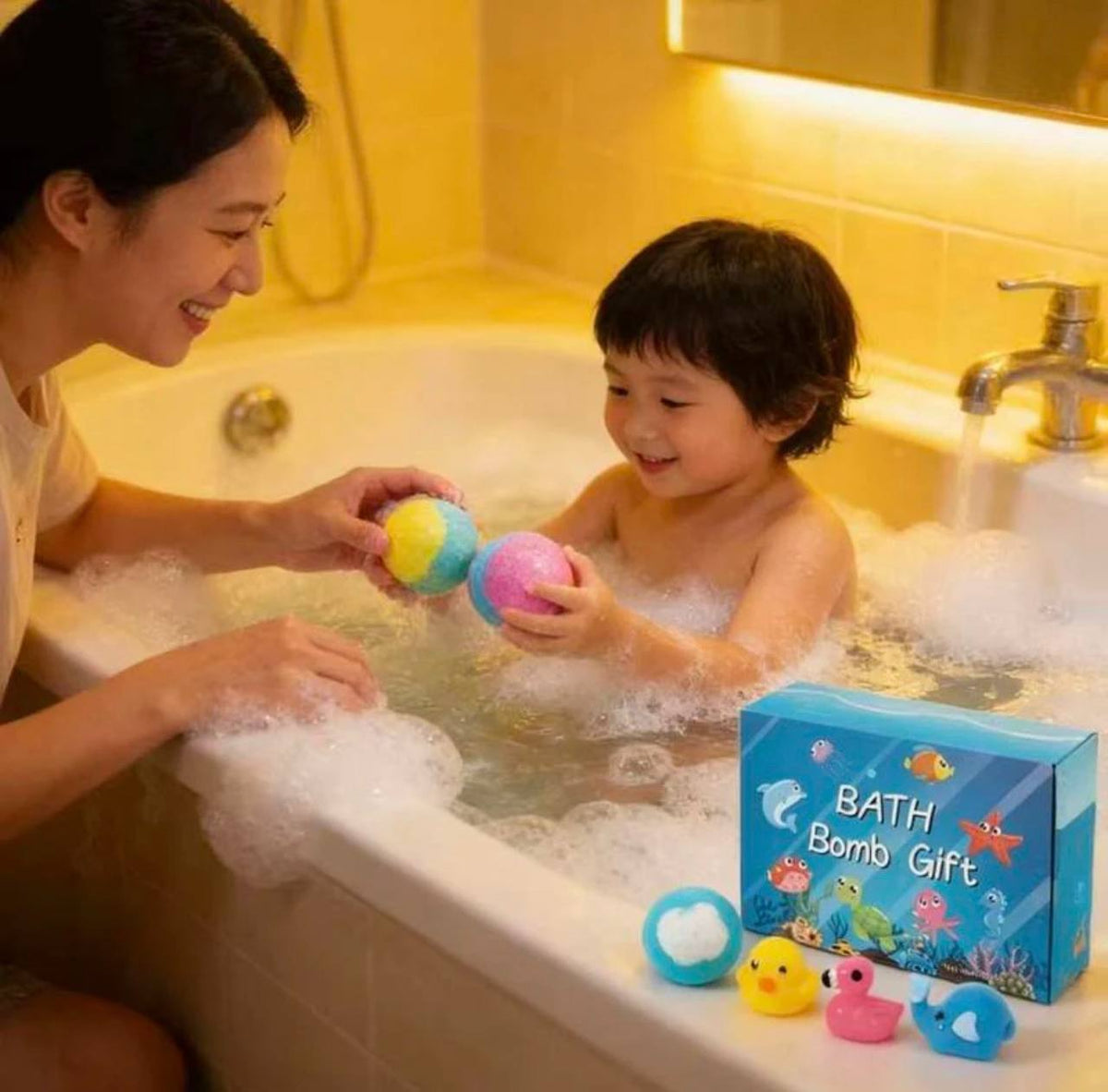 Phenika™ Kids Bath Bombs with Hidden Surprise Toys – 12 Pack Fun Set