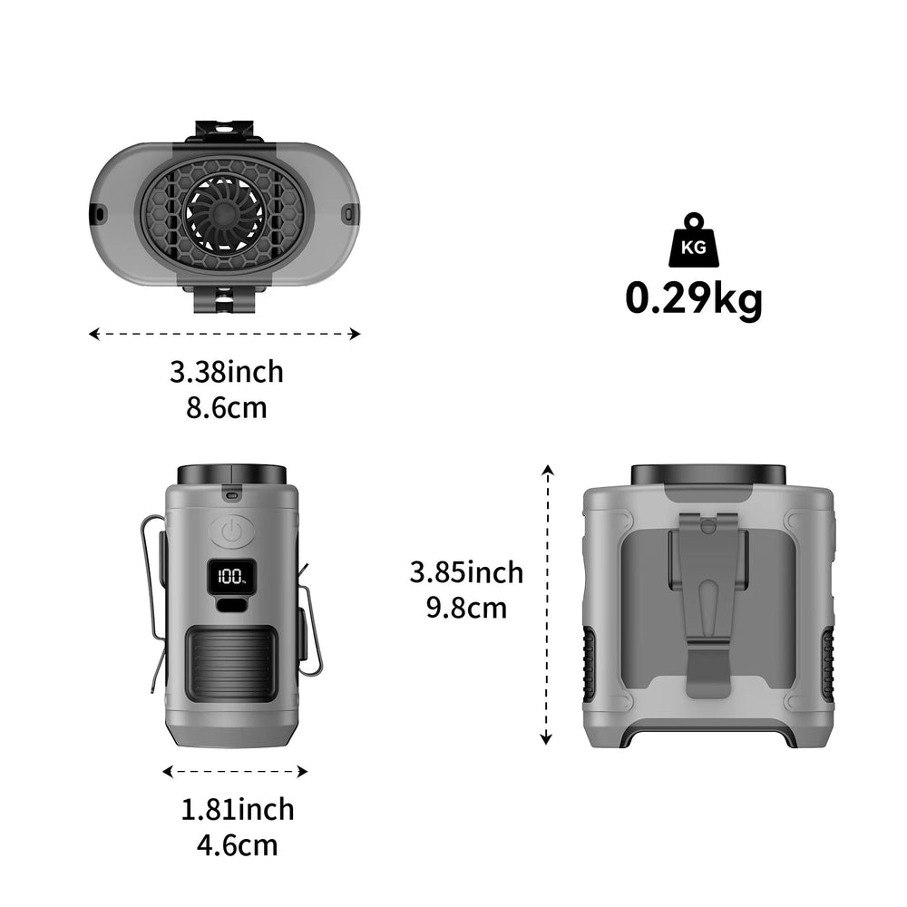 Phenika™ - Waist Fan with SOS Light & Powerbank
