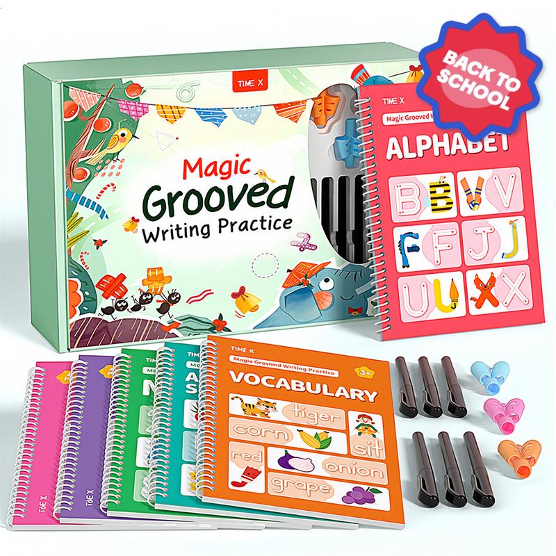 Phenika™ 6 Reusable Grooved Handwriting Workbook for Kids
