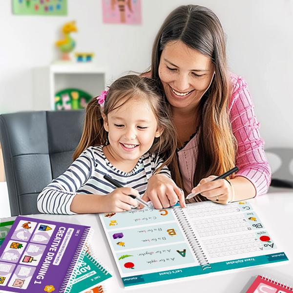 Phenika™ 6 Reusable Grooved Handwriting Workbook for Kids